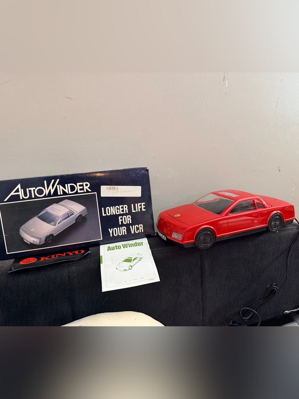 BRAND NEW RARE kinyo Autowinder VHS rewinder red car new with box VINTAGE